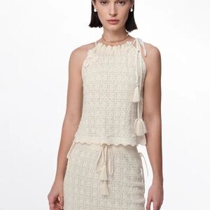 Gabriela Fluss Tramontano with Fabrique Elegant Bohemian Crochet Skirt Set